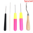 5pcs/Set Plastic Crochet Needle Braiding Latch Hook Weaving Hair Cra3c