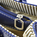 Fashion Woman Ladies Class PU Leather Satchels Tote Purse Bag Handbag - Blu