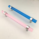 2Pcs Acrylic Pull Handle Cabinet Drawer Door Knob Pulls Spindle Bar Rod