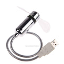 Desktop Mini Flexible Gooseneck LED Clock USB Fan For PC Notebook Time Di hv2n