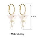 Crystal Flower Dangle Ear Hook Women Elegant Drop Earrings Alloy Jewelry
