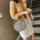 Round Thick Cotton Rope Woven Bags Women Beach Messenger Shoulder Handbags