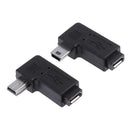 2pcs 90 Degree Micro USB Female to Mini USB Male Adapter Connector