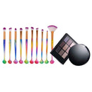 12pcs Makeup Set 9colors Eyeshadow +Powder+Gorgeous Cosmetic Brushes Tool