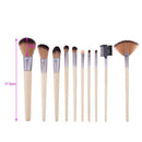 10pcs Bamboo Handle Eyeshadow Eyelash Blusher Powder Makeup Brushes Kit Set