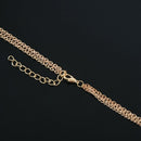 Women Multilayer Irregular Paillette Leaf Bead Chain Statement Necklace Gol L4H1