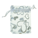 100 Pcs Heart White Organza Wedding Gift Bags Jewellery Pouches 7x9cm X4E5