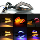 4X Motorcycle 18 LED Turn Signal Indicator Blinker + Blue DRL + Red Brake Light