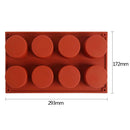 8 Holes Round Silicone Cake Mold Handmade Baking Cupcake Soap Maker Mold