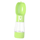 Portable Pet Dog Cat Outdoor Travel Water Bowl Bottle Drinking Food Feeder Green