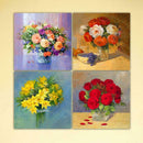 4 Pack Rose Flowers DIY 5D Diamond Painting Kit Full Drill Cross Stitch Decor
