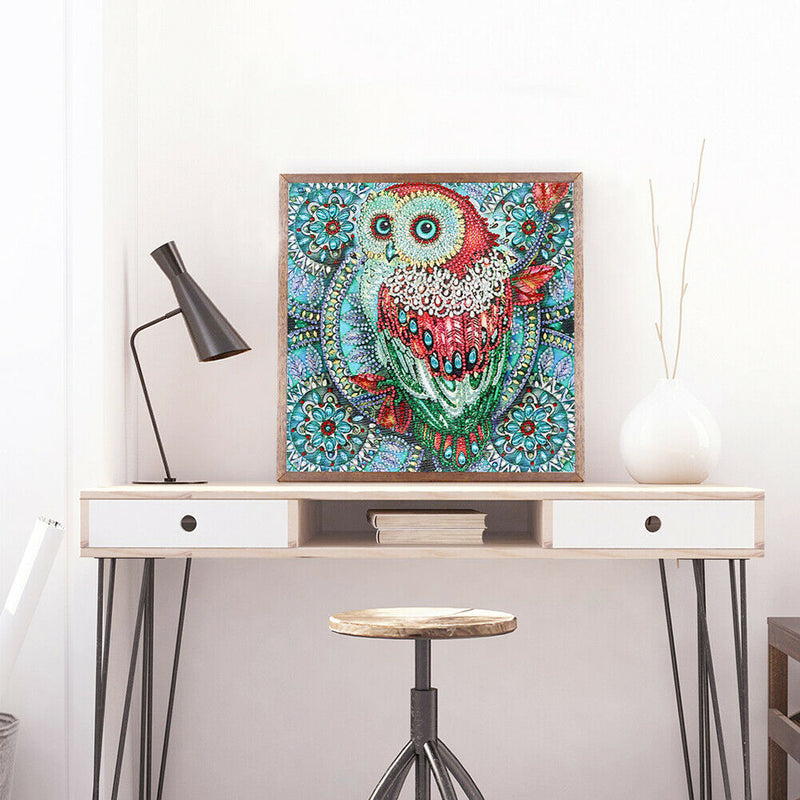 5D DIY Special Shaped Diamond Painting Owl Cross Stitch Mosaic Kit (R114)