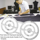 Template Thick DIY Patchwork Acrylic Measuring Tool Double Circle Sewing Ruler