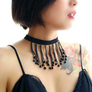 Fashion Women Hollowed Lace Tassel Choker Necklace Jewelry Casual Decor A