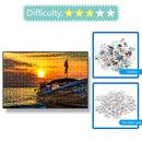 1000 Pieces DIY Paper Jigsaw Puzzle Boat Picture Toys for Reduce Stress