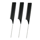 3x Black ABS Sectioning Weaving Highlighting Foiling Hair Comb Styling Combs
