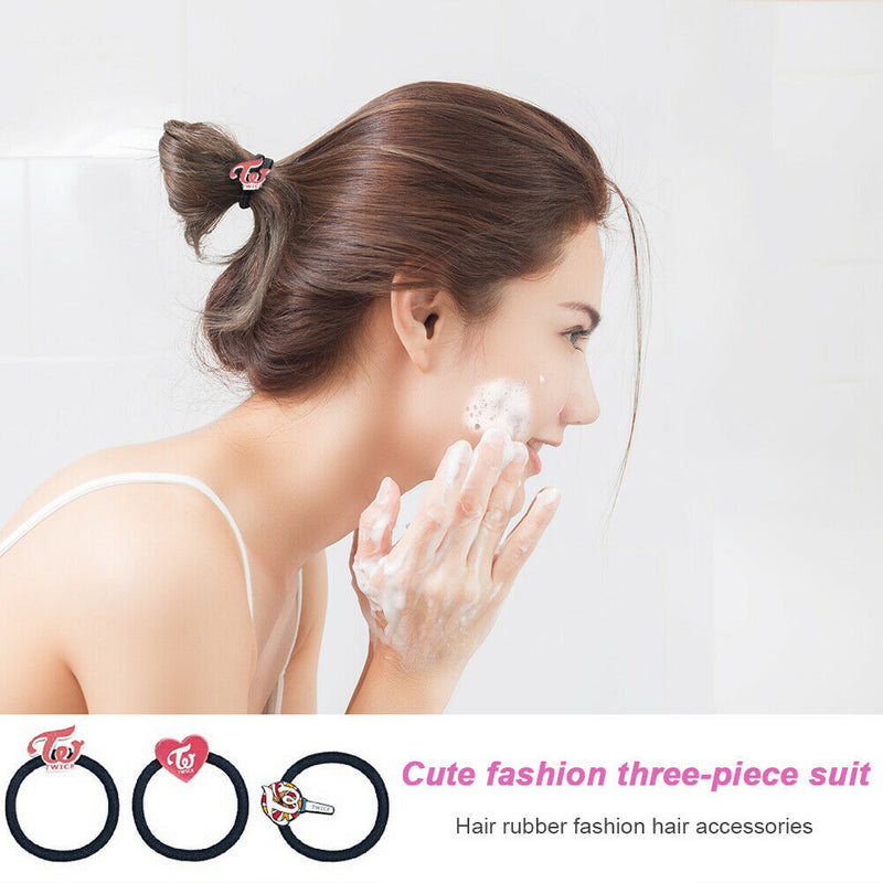 3pcs Girls Cute Rubber Band Elastic Hair Ties Ropes Women Ponytail Holder A