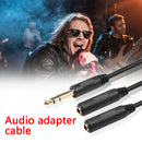 6.35 mm Male to 2 6.35 mm Female Adapter Cable Y Splitter Stereo Audio Cord