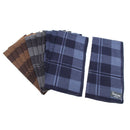 12/pack Soft Men's Plaid Pocket Handkerchief 100% Cotton Hanky 40x40cm