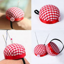 Plaid Grids Needle Sewing Pin Cushion Wrist Strap Tool Button Holder 60x30mm LJA