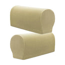 Set of 4 Pcs Elastic Flannel Sofa Furniture Armrest Covers Gray & Beige