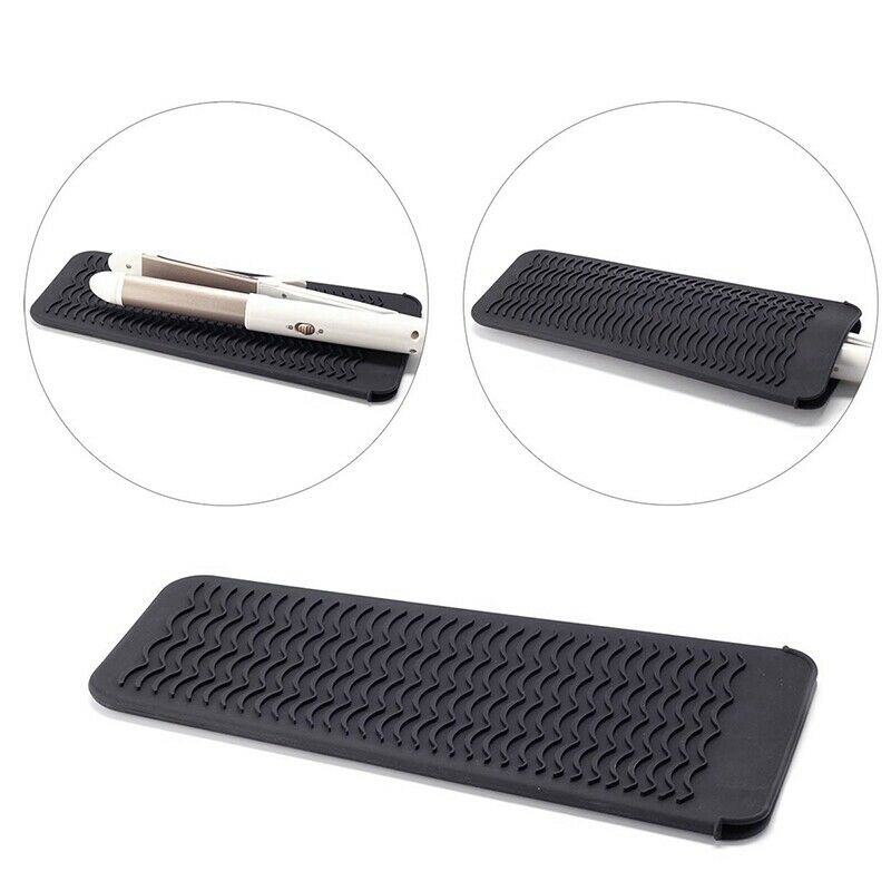 Black Resistant Silicone Mat Pouch for Flat Iron, Curling Iron,Hot Hair Too O1Q6