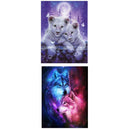 2 Sets Wolf DIY 5D Diamond Painting Tiger Embroidery Art Kits Room Decor