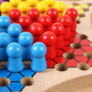 Wood Chinese Checkers Jump Game tiaoqi Game Children educational chess toys