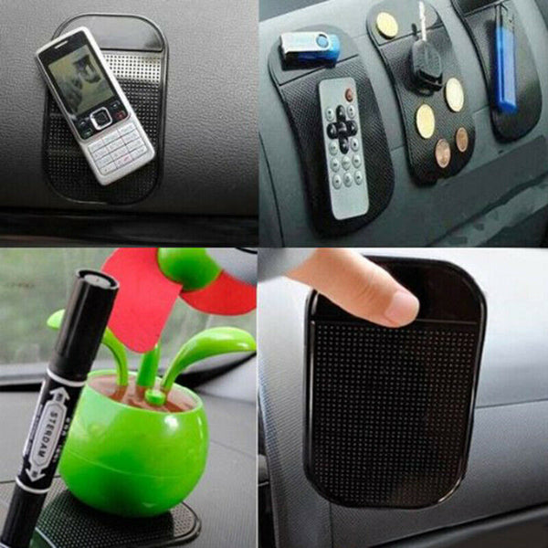 4 PCs Black Magic Sticky Pad Anti Slip Mat Car Dashboard for Cell Phone U4M1