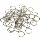 50X Split Keyring keychain Key Ring Loop Holder Clasps Keyfob Connector 25m D6Q3