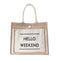 Women Linen Tote Casual Shoulder Bags Fashion Lady Print Handbags (White L) A