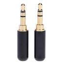 2pcs/set 3.5mm 1/8in 3-Pole Male Audio Jack Plug Stereo Headphone DIY Connec A