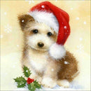 5D Regular hexahedron Diamond Painting, Christmas Dog Decoration Painting H