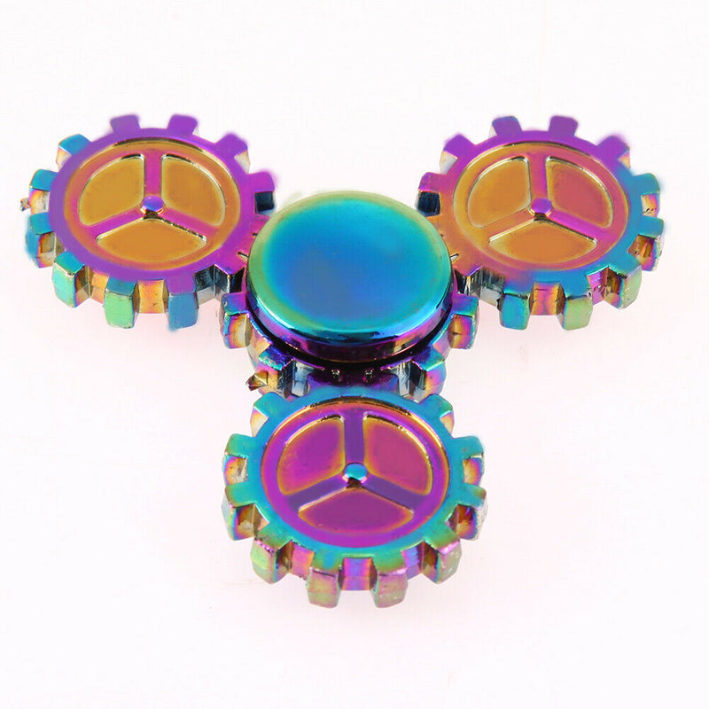 Colorful Tri-Fidget Alloy Big Gear EDC Hand Spinner Anti Stress Reliever