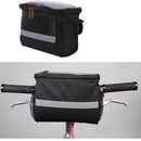 Bicycle Front Basket Bag Bike Handlebar Bag Storage Holder with Reflective Strip