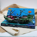 Aquarium Ornament Wreck Boat Sunk Ship Air Splits Shipwreck Fish Tank Ca XIE