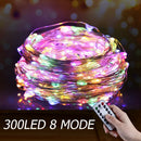 Xmas LED Fairy Lamp Remote Control Curtain String Light (Hook)(Color Light) A