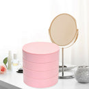 4 Layers Rotatable Jewelry Storage Box Plastic Cosmetic Container (Pink) A