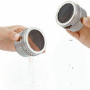 12pcs/set Clear Lid Magnetic Spice Tin Jar Stainless Steel Spice Sauce Stor M4L7