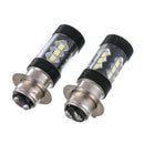 2PCS H6 6500K P15D Motorcycle Projector High LED Bulb Headlight Replacement