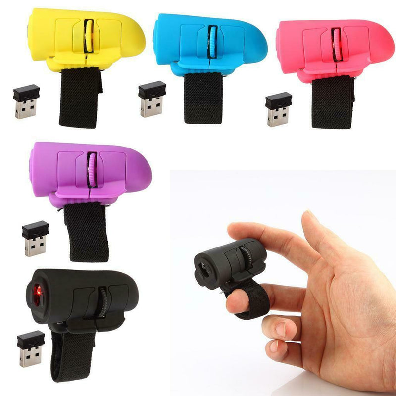 2.4G Wireless USB Finger Mouse Handheld Trackball Mice for Laptop PC - Black