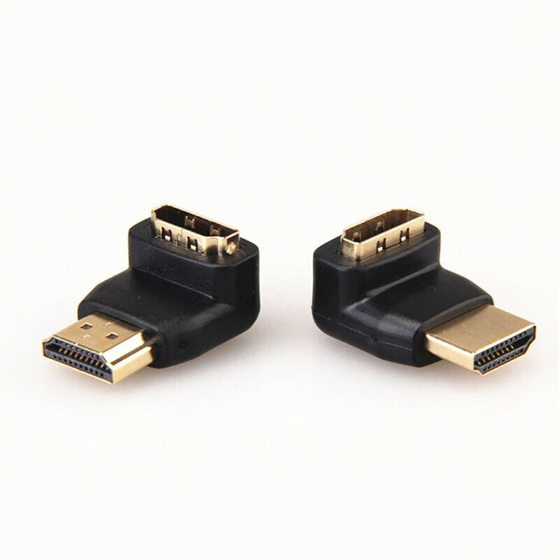 90 Degree + 270 Degree HDMI Male to Female Right Angle Connectors Adapte WBU