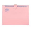 12 Pocket Portable File Organizer Accordion Folder Documents Holder (Pink)