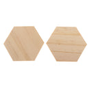 5 Pieces Natural Wood Hexagon Plaque Sign Slices Unfinished Wooden Shapes