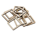 10Pcs Unfinished Wooden Hollow Square Wood Pieces for Woodcradt DIY 50mm