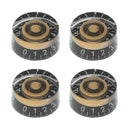 4 Pcs Acrylic Speed Control Knob Cap with White Numbers for Les Paul Electric