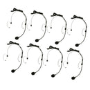 Pack of 8 Condenser Headset Microphone W/ Flexible Wired Boom 3.5mm Mono Black
