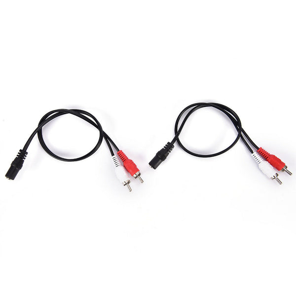 2-RCA Cable Male Plug to 3.5mm Female Aux Audio Headphone Jack ConverterAdapt JR