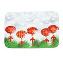 3pcs Christmas Red Ball Toilet Seat Cover Bathroom Mat Non-slip Carpet Mat
