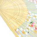 Japanese Chinese Bamboo Lace Cherry Blossom Folding Hand Fan Wedding Party BD3C